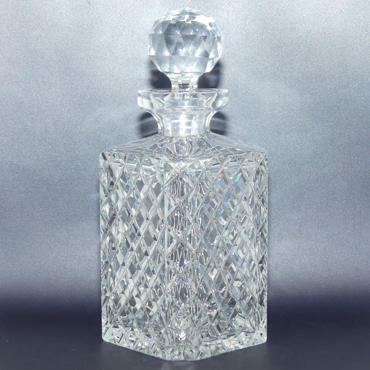 Old Style Diamond Cut Crystal Square decanter