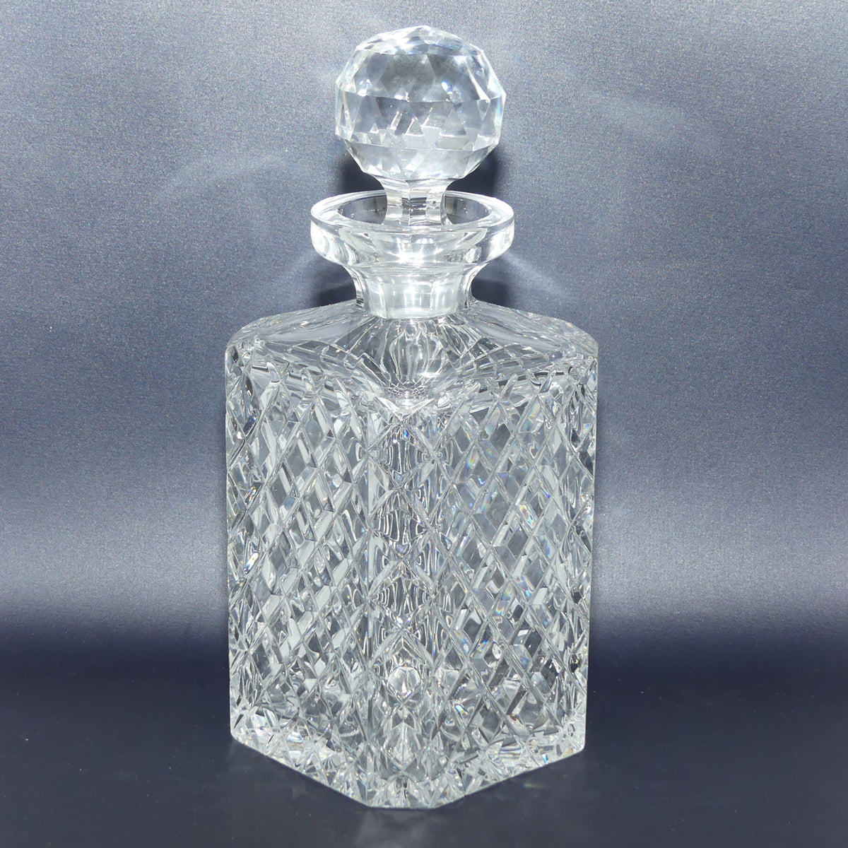 Old Style Diamond Cut Crystal Square decanter