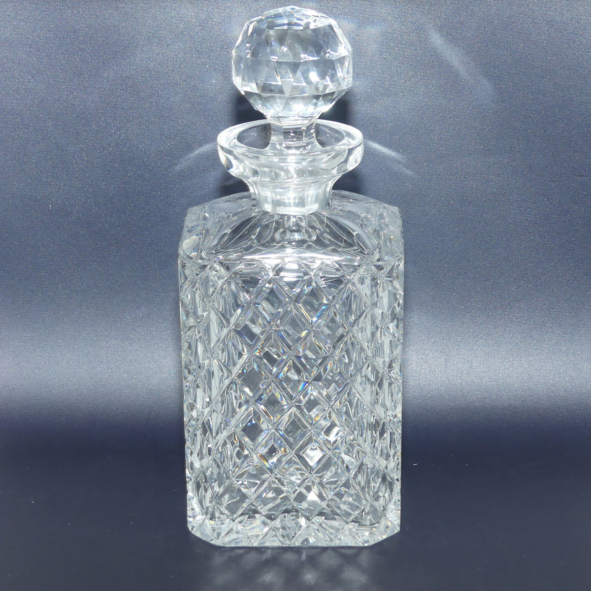 Old Style Diamond Cut Crystal Square decanter
