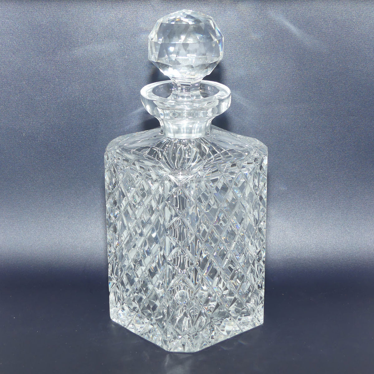 Old Style Diamond Cut Crystal Square decanter