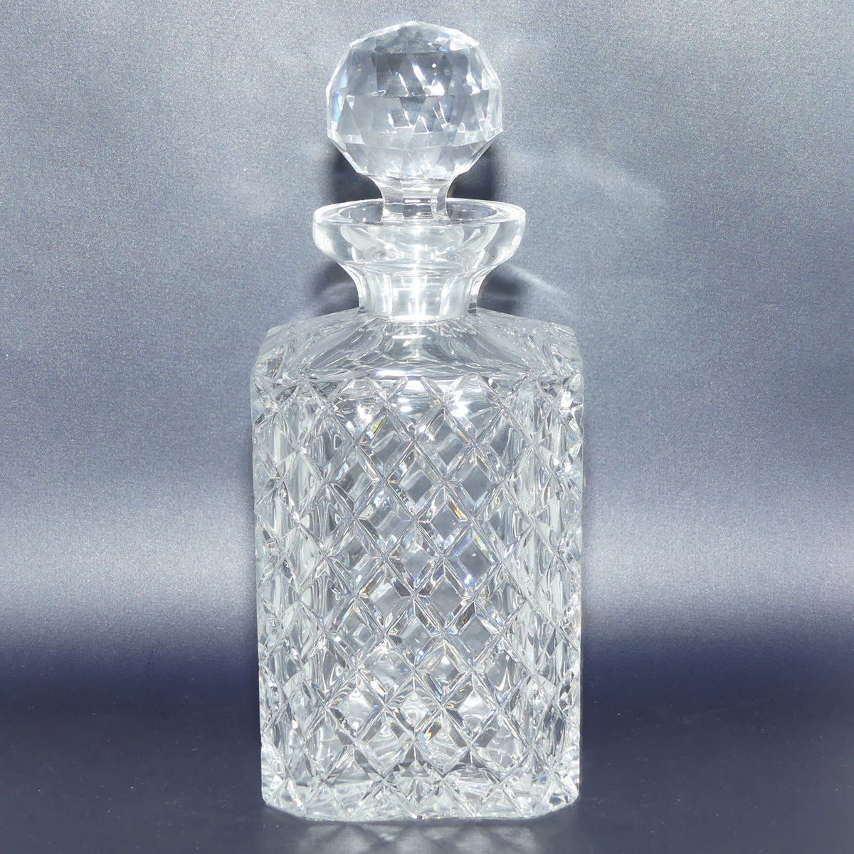 Old Style Diamond Cut Crystal Square decanter
