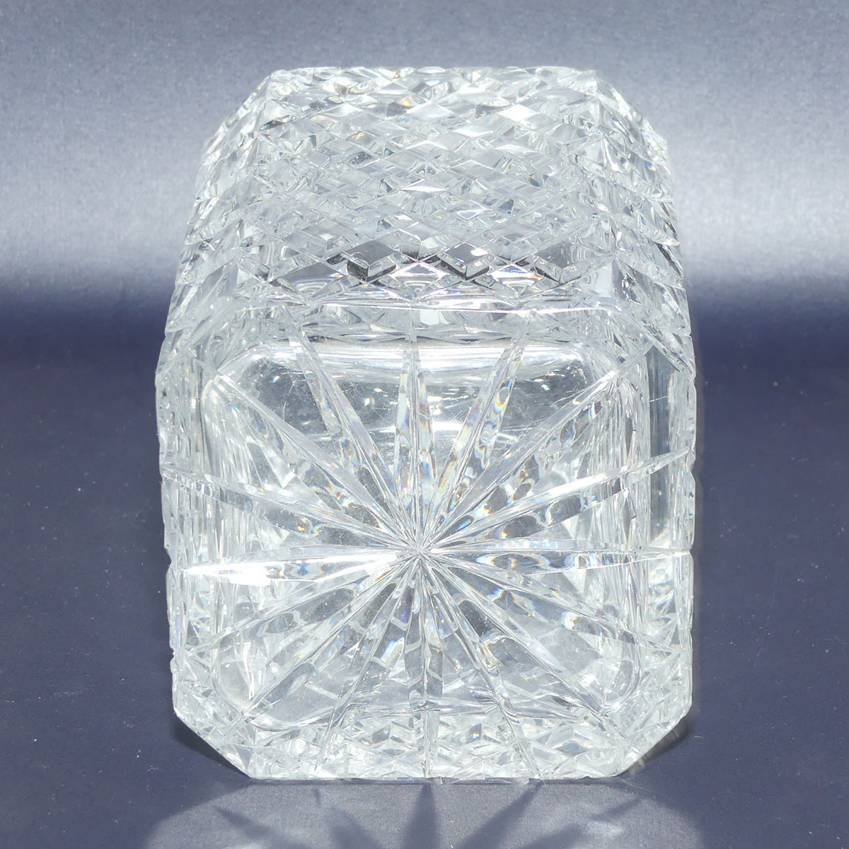 Old Style Diamond Cut Crystal Square decanter
