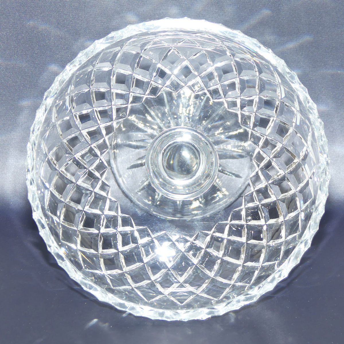Diamond cut Crystal fruit comport | 19.5cm diameter