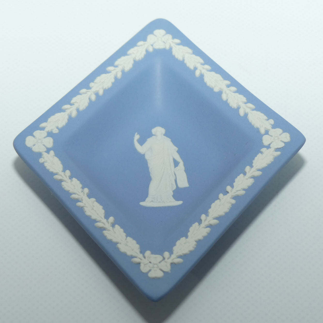 Wedgwood Jasper | White on Pale Blue | Diamond Shape Muse tray | no box | #1