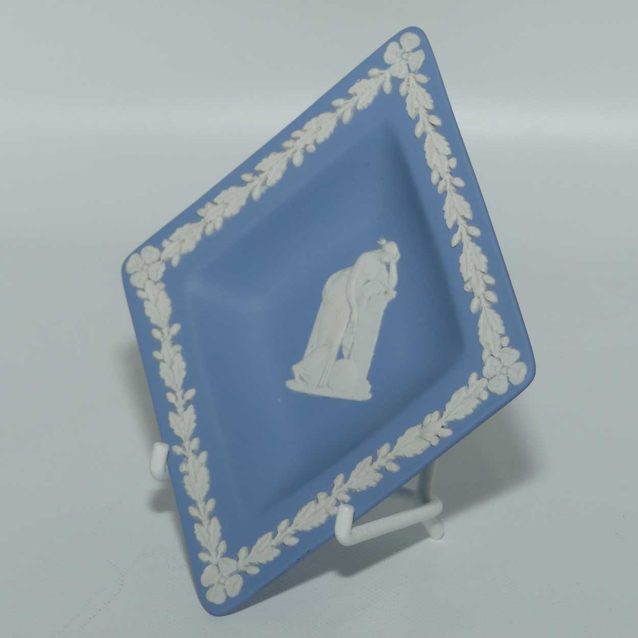 Wedgwood Jasper | White on Pale Blue | Diamond Shape Maiden in Grief tray | no box | #1