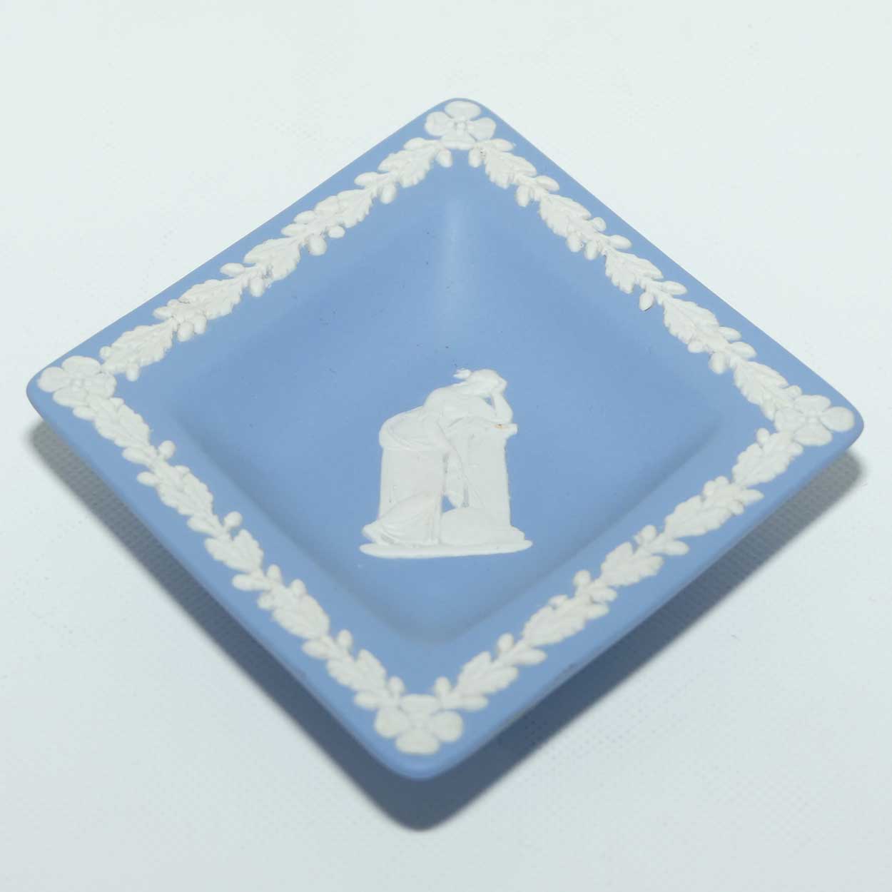 Wedgwood Jasper | White on Pale Blue | Diamond Shape Maiden in Grief tray | no box | #1