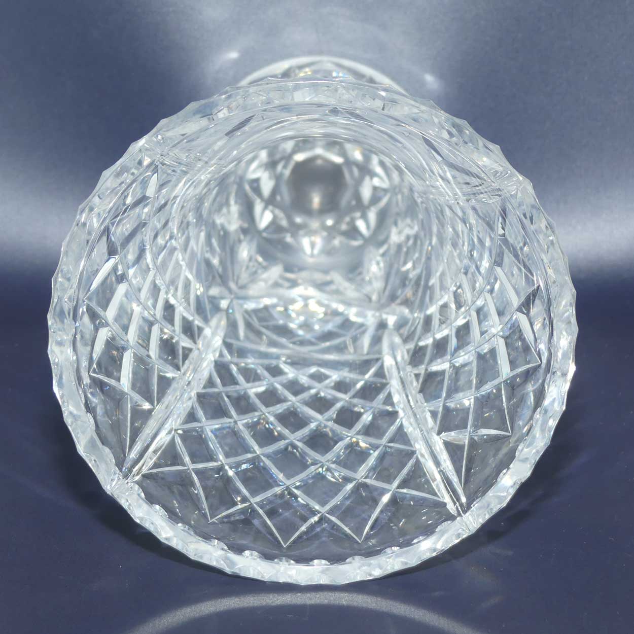 Fine quality Diamond Cut large Crystal vase | 24.5cm tall