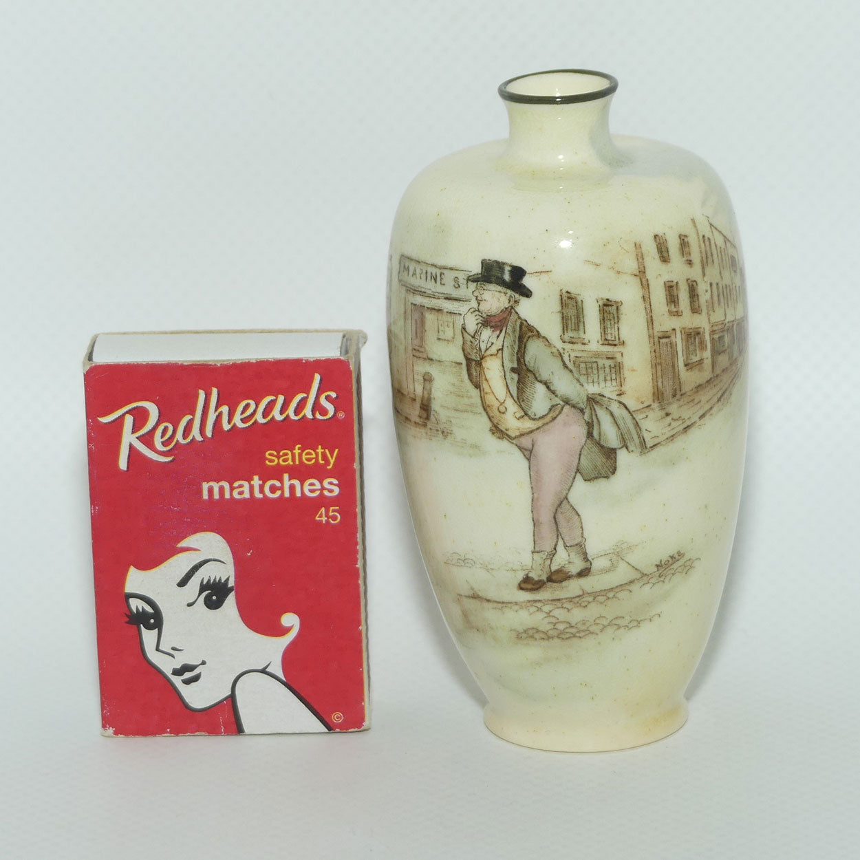 Royal Doulton Dickens miniature vase | Narrow Neck | Mr Pickwick | Noke