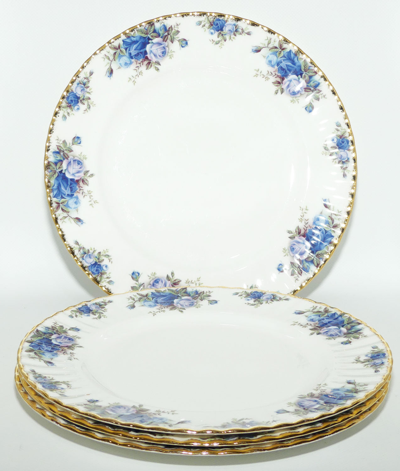 Royal Albert Bone China England Moonlight Rose Dinner Plates 26cm | Set of 4 | UK made