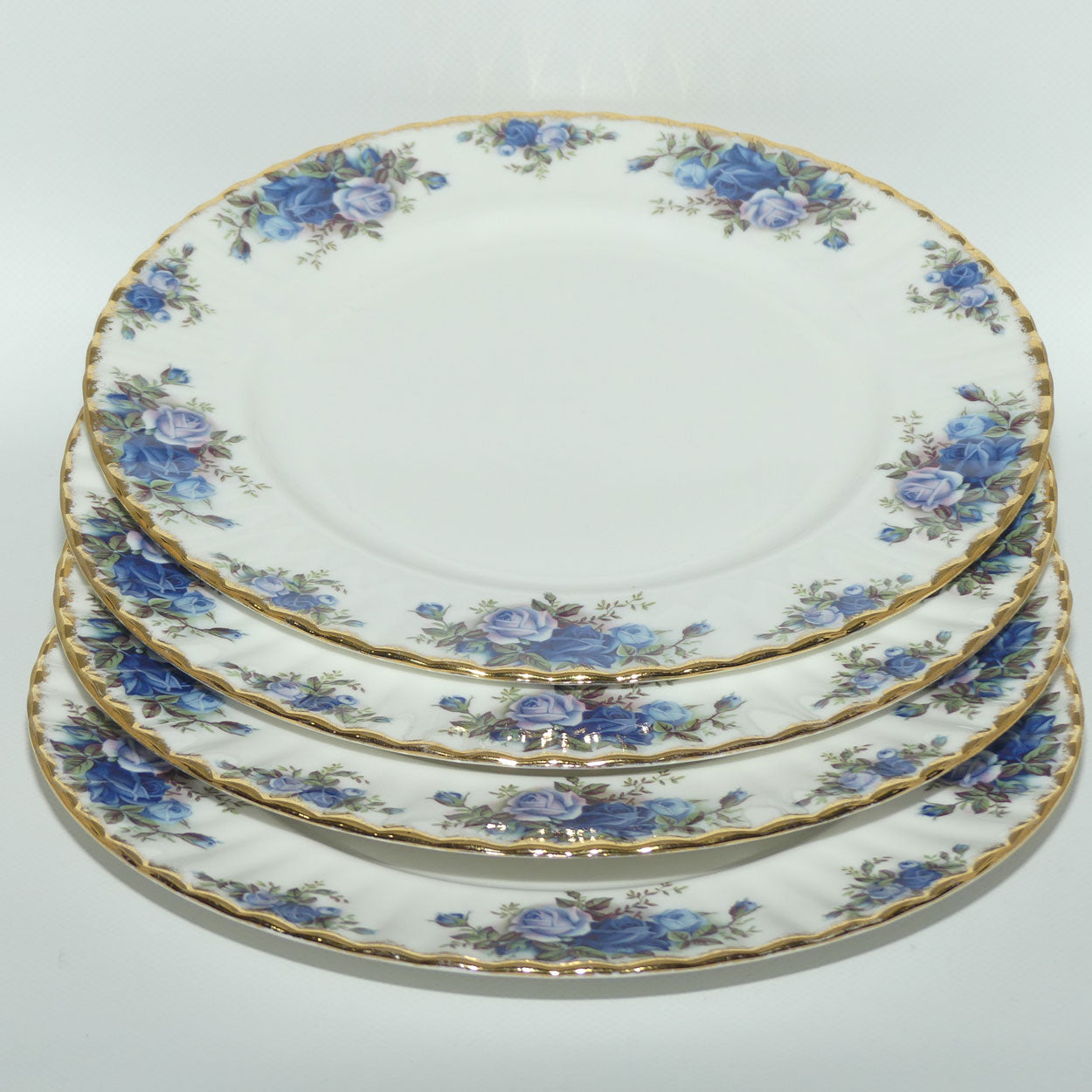 Royal Albert Bone China England Moonlight Rose Dinner Plates 26cm | Set of 4 | UK made