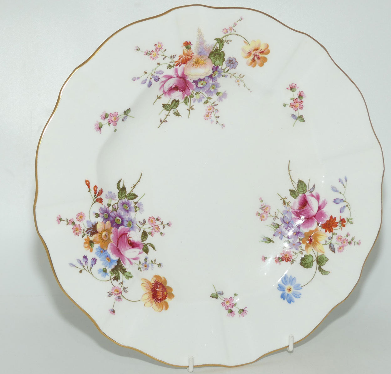 Royal Crown Derby Derby Posies pair of dinner plates | Light Green backstamp | #2 | 26.5cms diam
