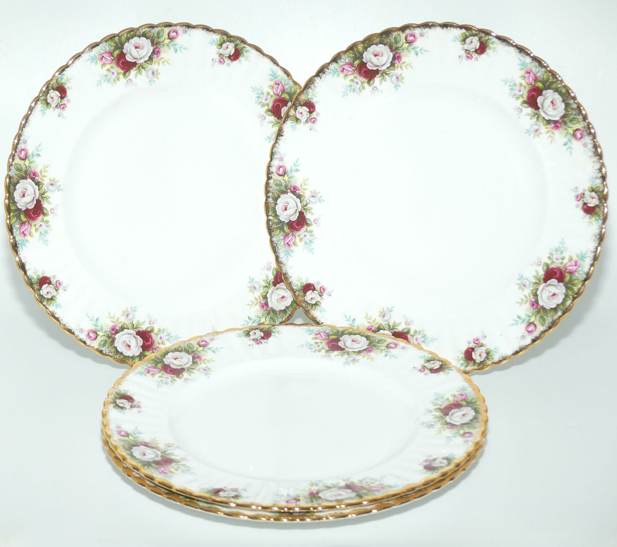 Royal Albert Bone China England Celebration set of 4 dinner plates | 26.5cm diam | UK Made