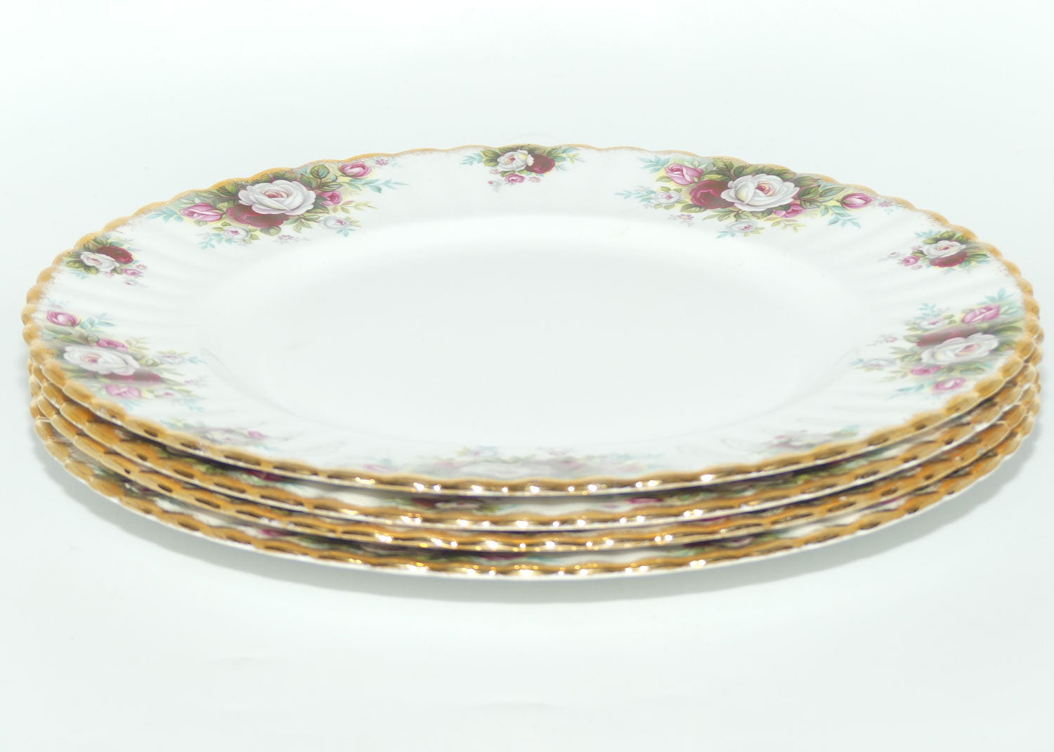 Royal Albert Bone China England Celebration set of 4 dinner plates | 26.5cm diam | UK Made