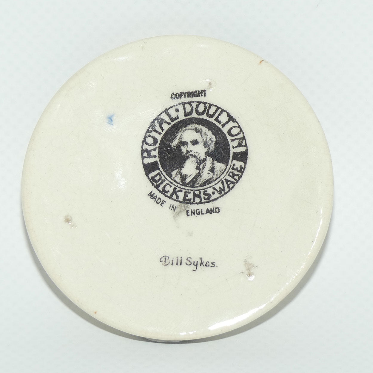 Royal Doulton Dickensware Bill Sykes miniature convex roundel disc