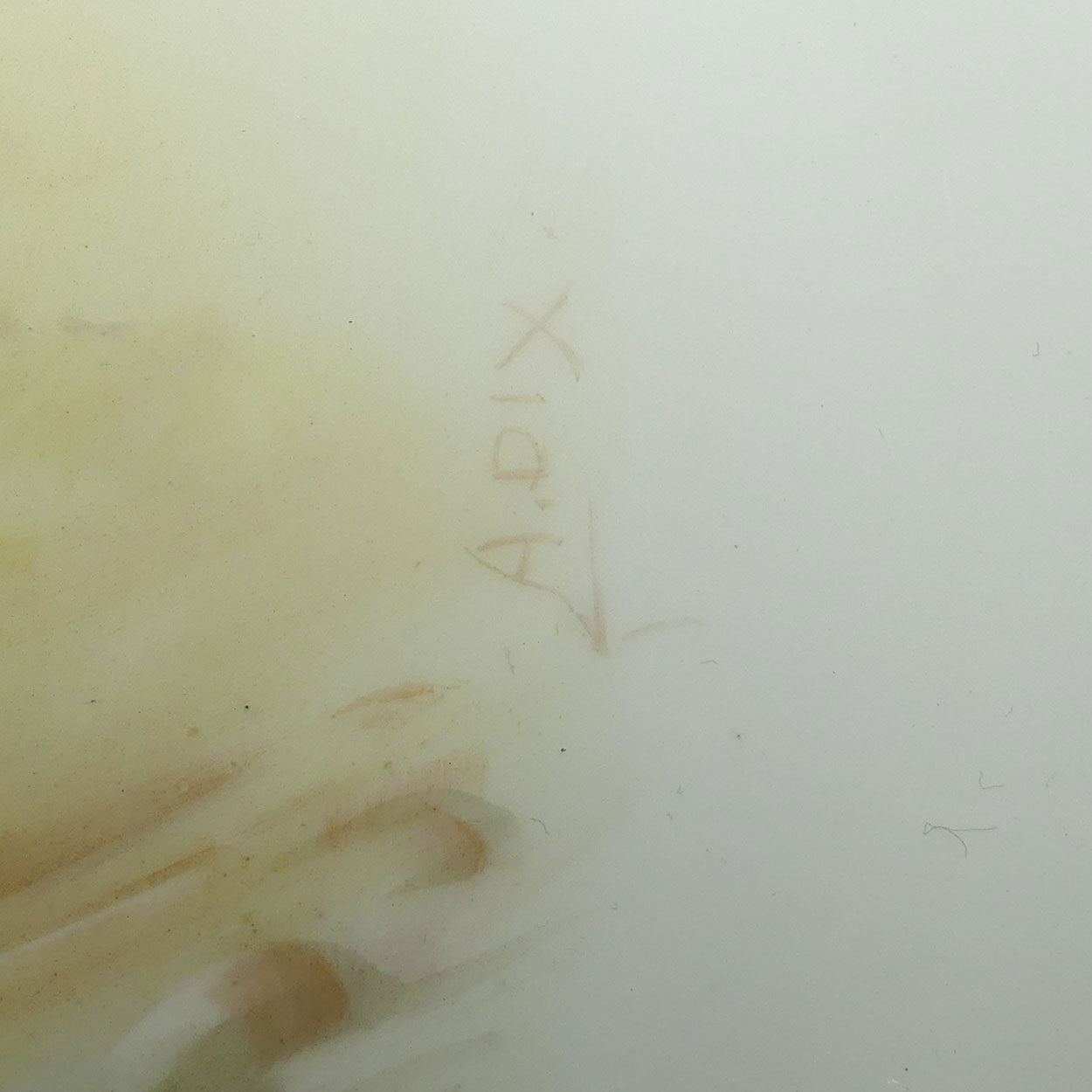 Royal Doulton hand painted and gilt Young woman and Child walking over stepping stones plate (Dix)