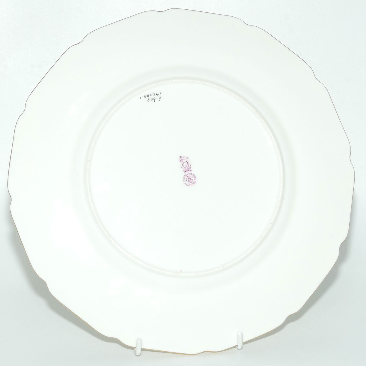 Royal Doulton hand painted and gilt Young woman and Child walking over stepping stones plate (Dix)