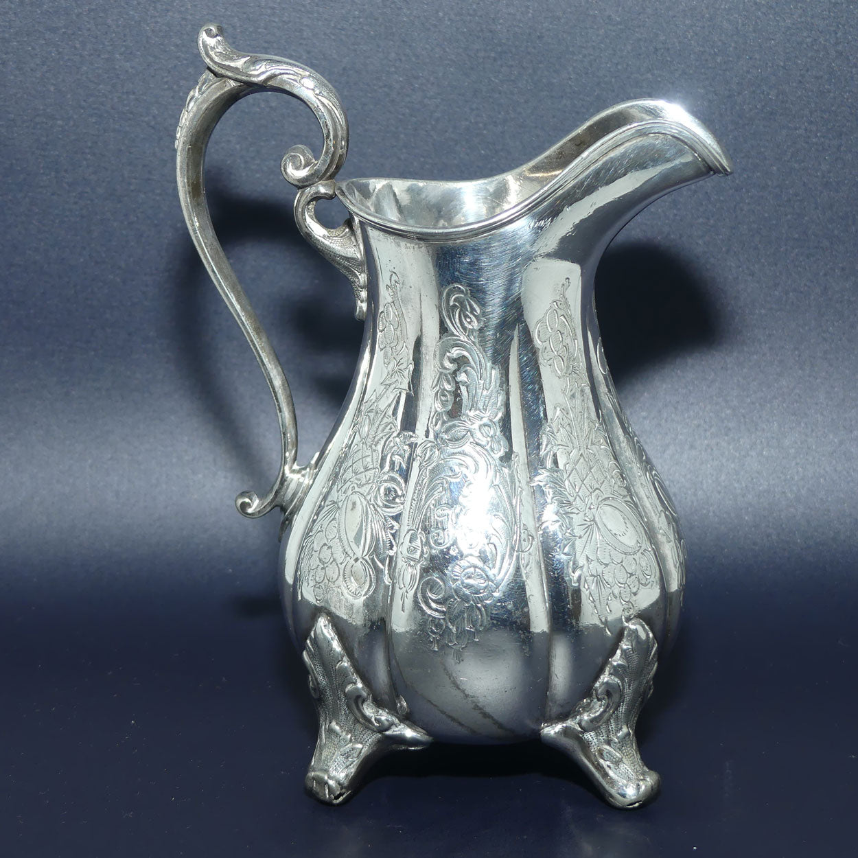 James Dixon and Sons EPBM pumpkin shape cream jug