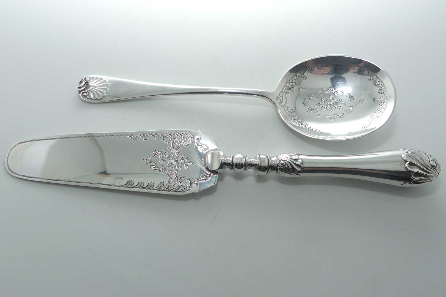 Boxed pair of Silver plated servers | James Dixon and Son Sheffield