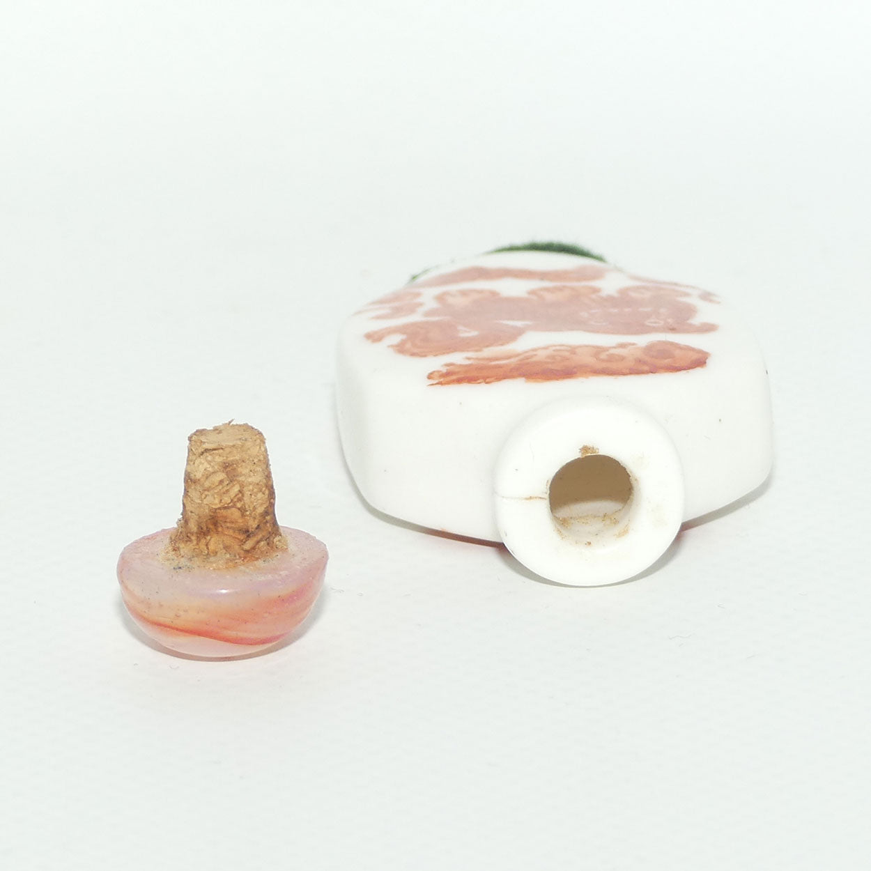 Chinese snuff bottle with red stone stopper | Dog of Fo