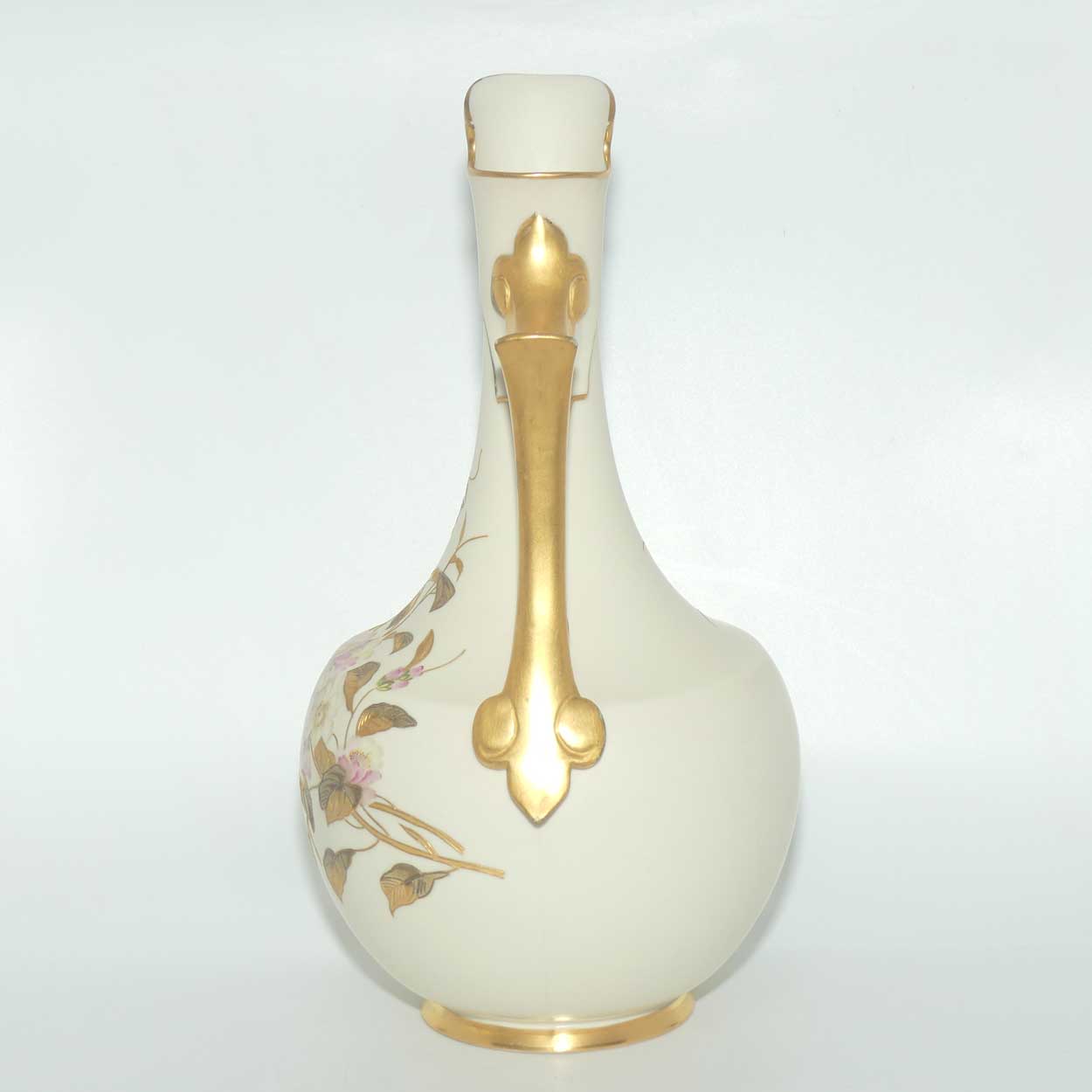 Royal Worcester Blush Ivory hand painted tall jug decorated with Dogwood Roses | c.1888