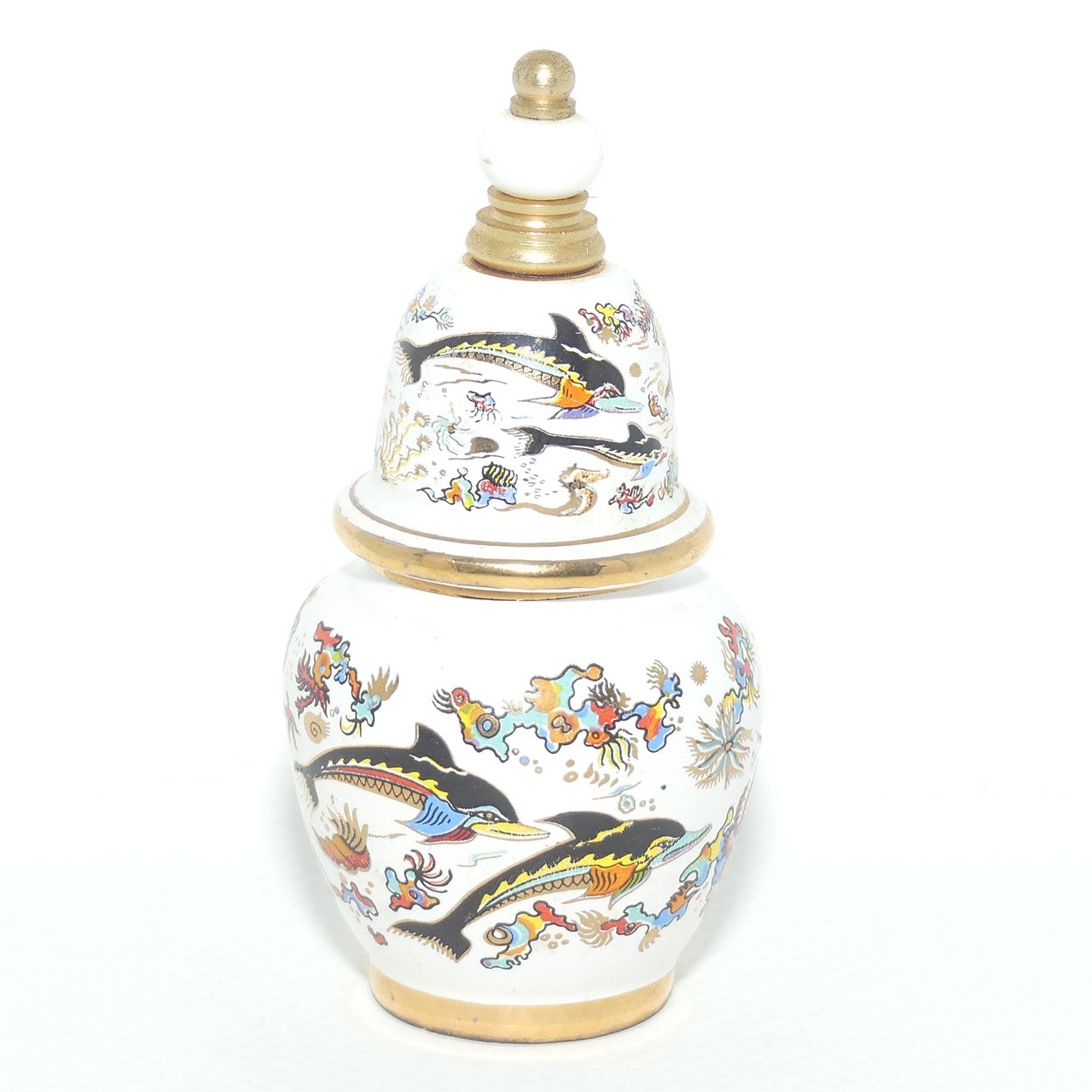 Vintage Dolphin and Ocean Scene decorated Perfume Bottle