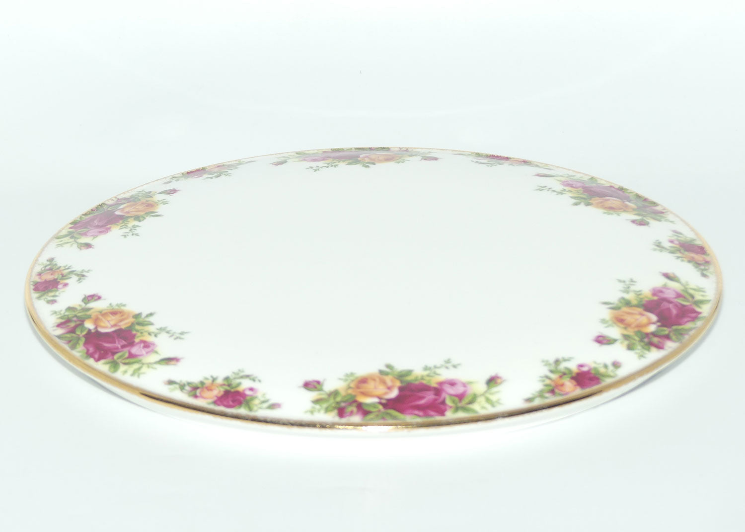 Royal Albert Bone China England Old Country Roses Dome Pavlova plate | © 1962 Royal Albert Ltd backstamp