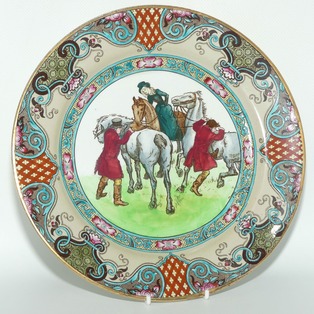 Royal Doulton Hunting Thomson A plate D2215: The Meet Riders Mounting
