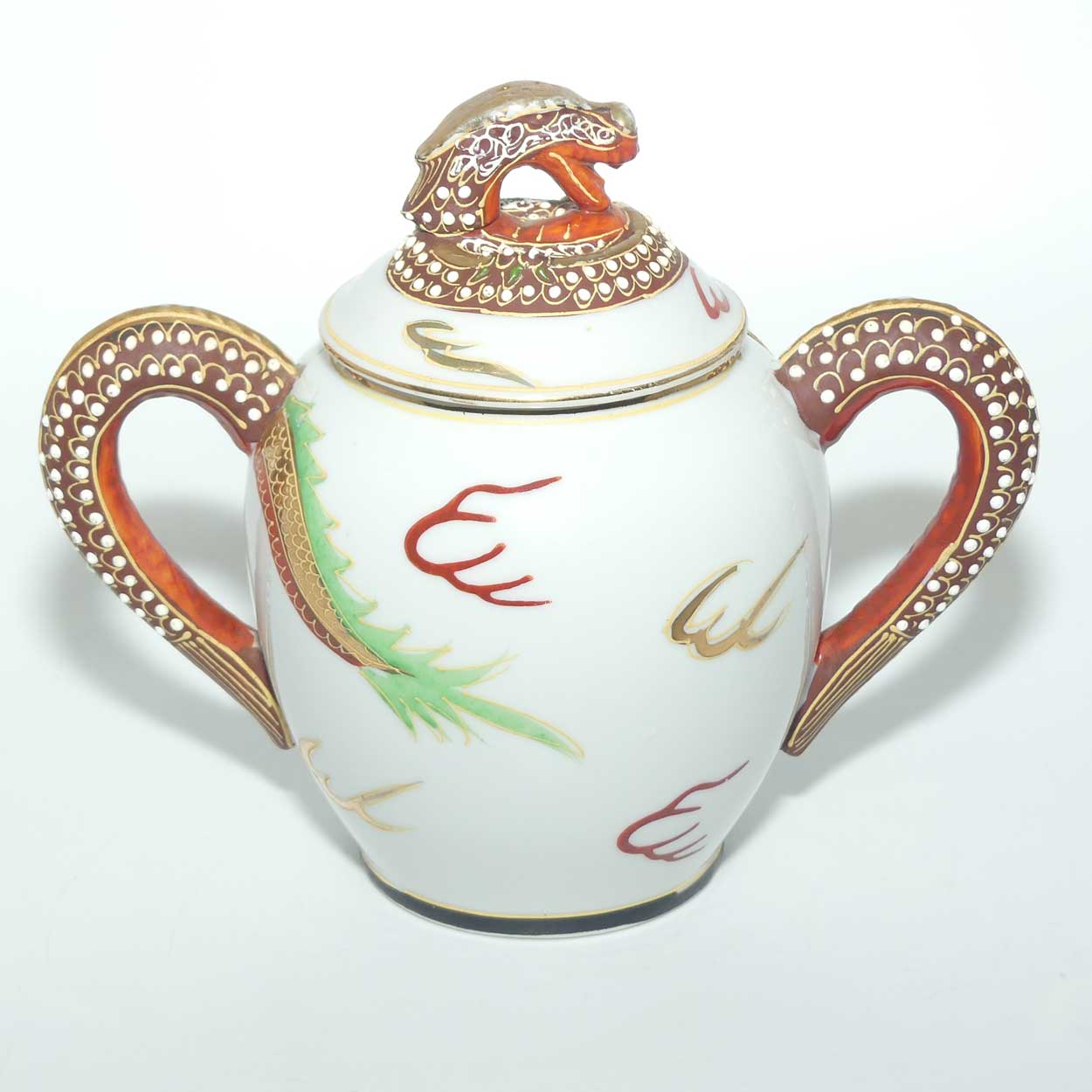 Japanese Moriage Dragonware 3 piece tea set