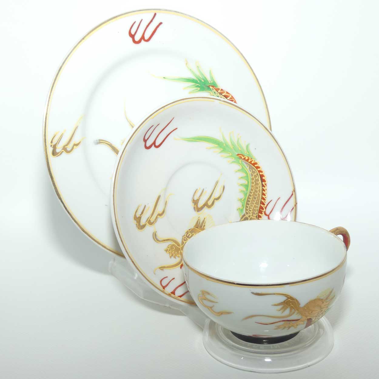 Japanese Moriage Dragonware tea trio | Geisha in Cup