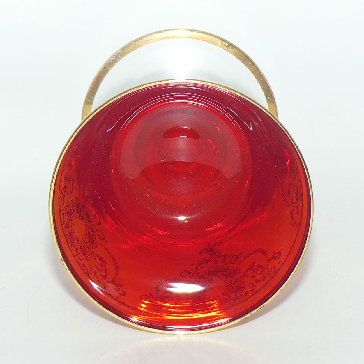 Vintage Retro | Mid Century Ruby Glass decanter and 8 glasses