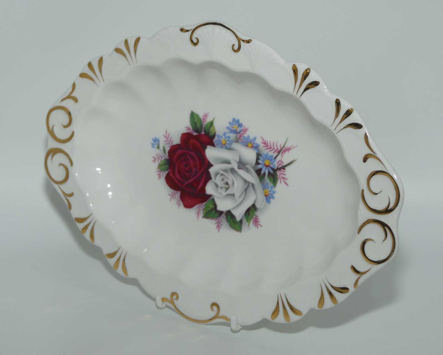 Queen Anne Bone China oval tray | Duet | Two Roses