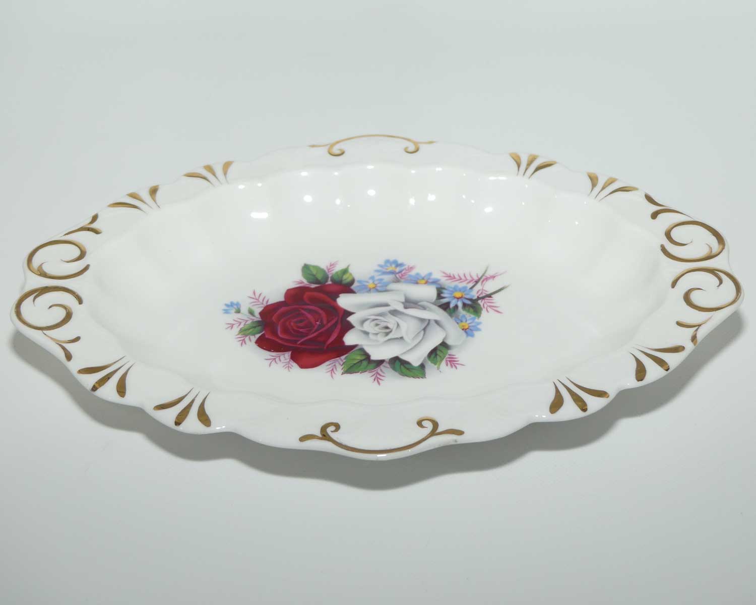 Queen Anne Bone China oval tray | Duet | Two Roses