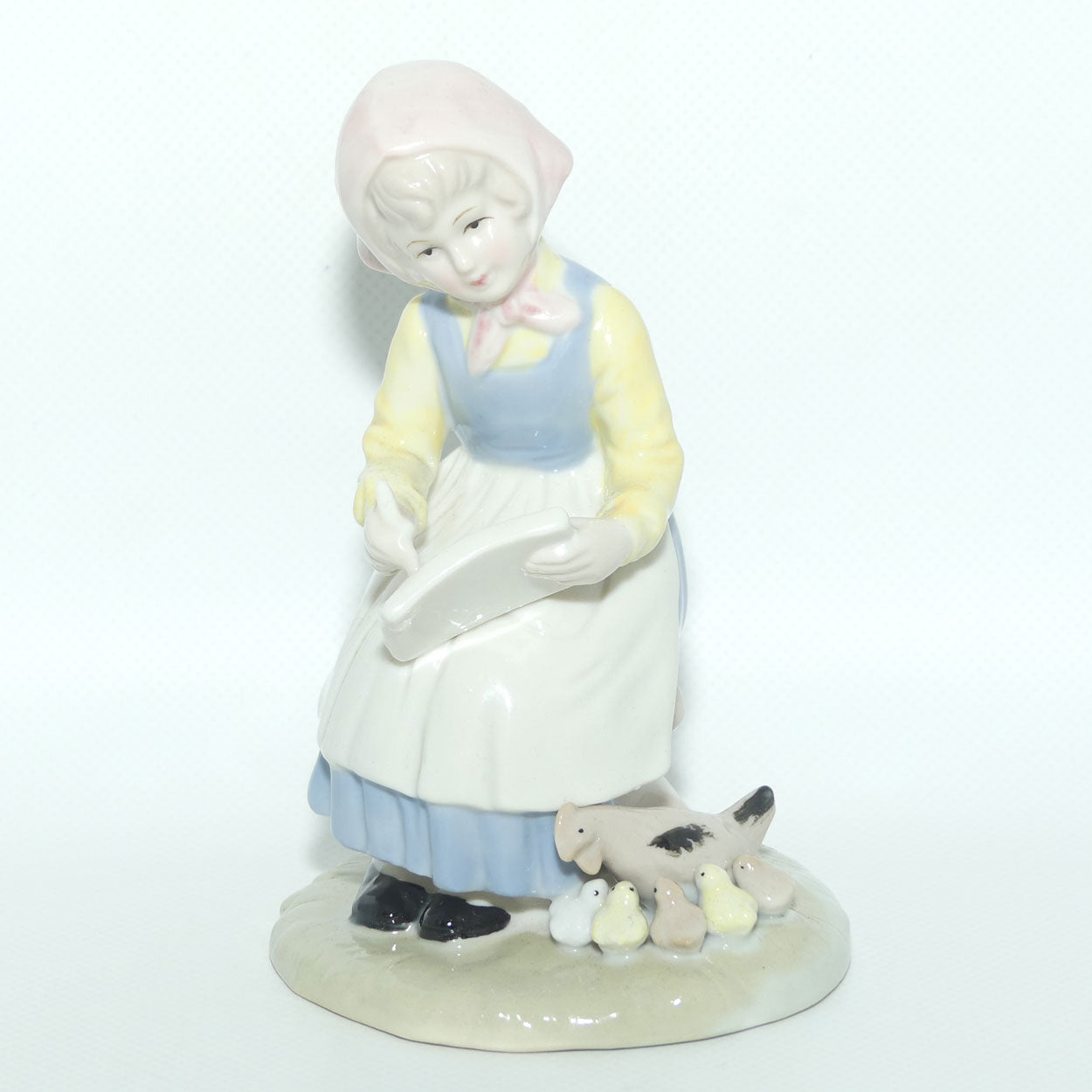 Porcelain Duncan Royale Farm Girl figure | 15cm tall