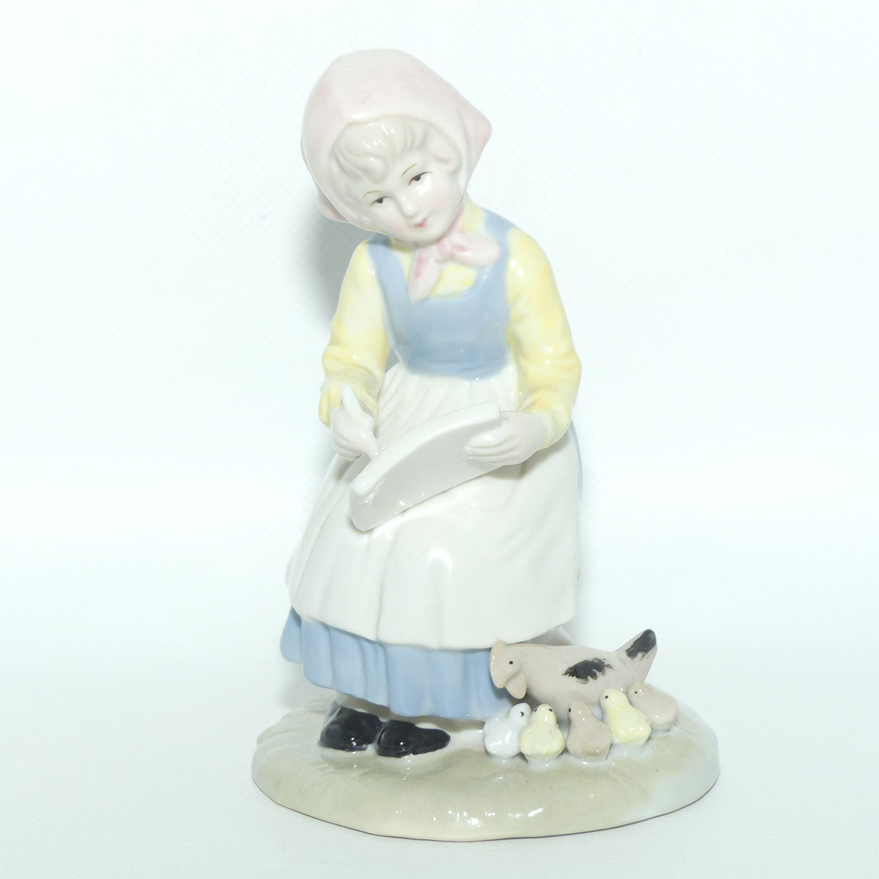 Porcelain Duncan Royale Farm Girl figure | 15cm tall