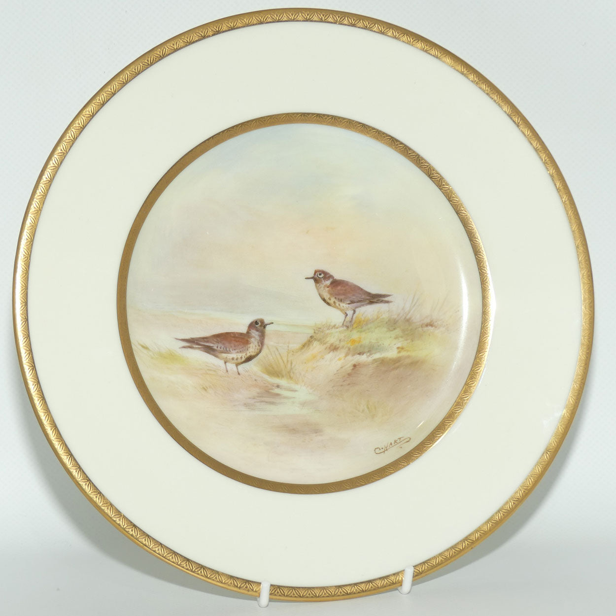 Royal Doulton Handpainted and Gilt plate Dunlin by Charles Hart