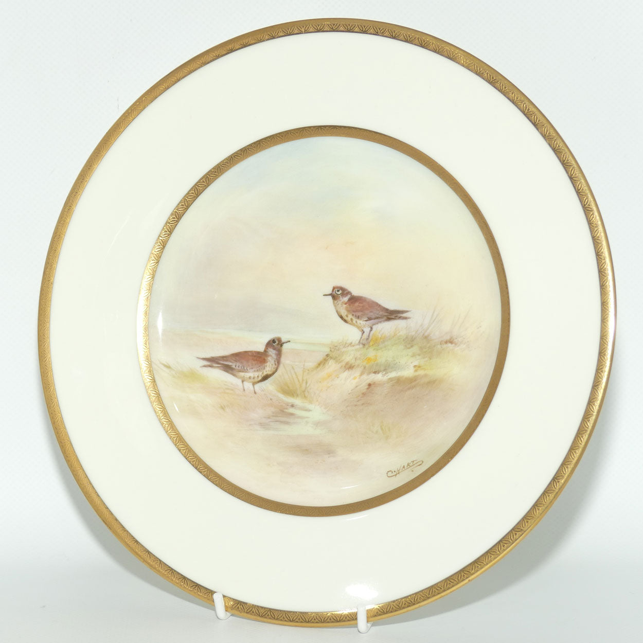 Royal Doulton Handpainted and Gilt plate Dunlin by Charles Hart