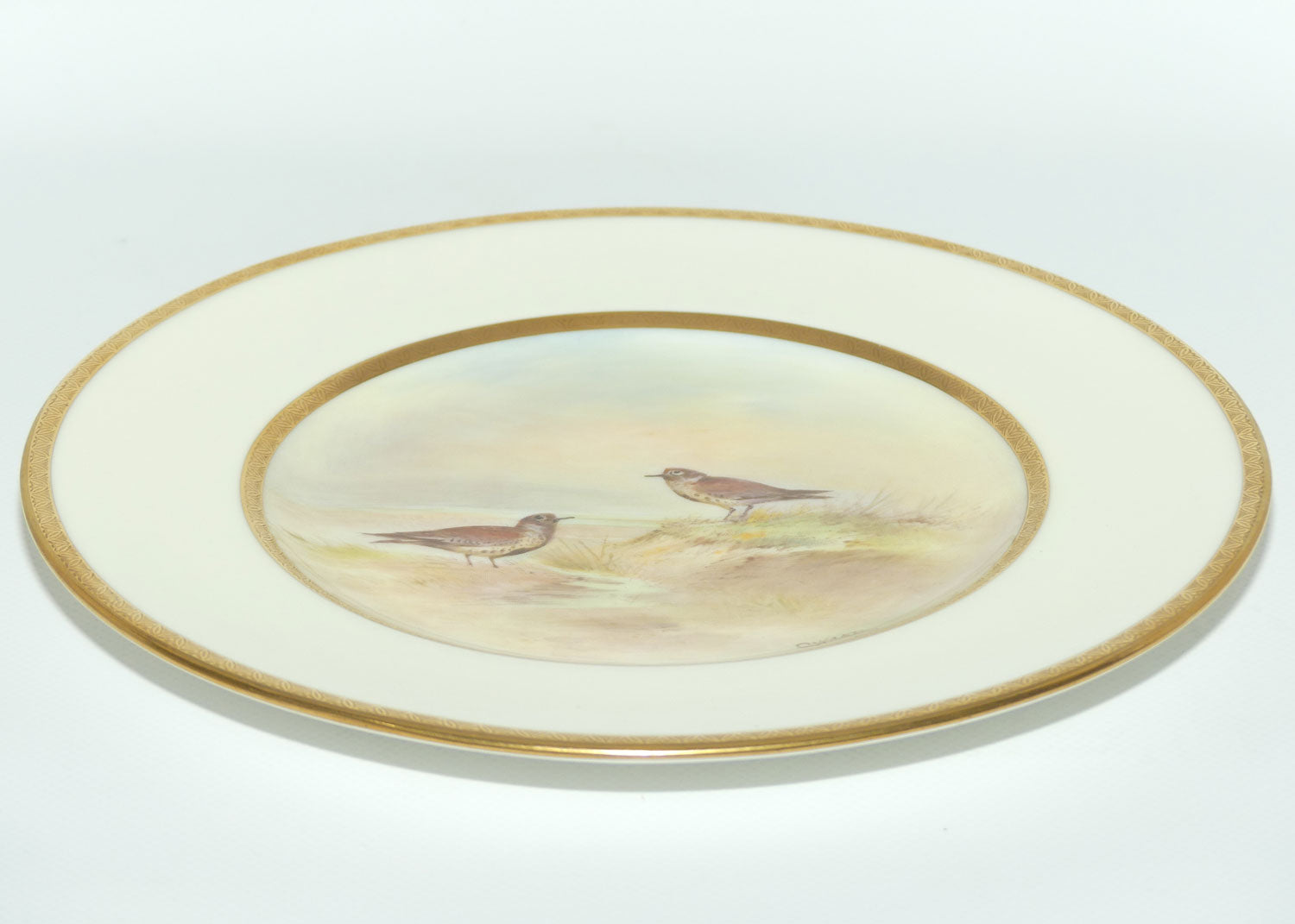 Royal Doulton Handpainted and Gilt plate Dunlin by Charles Hart