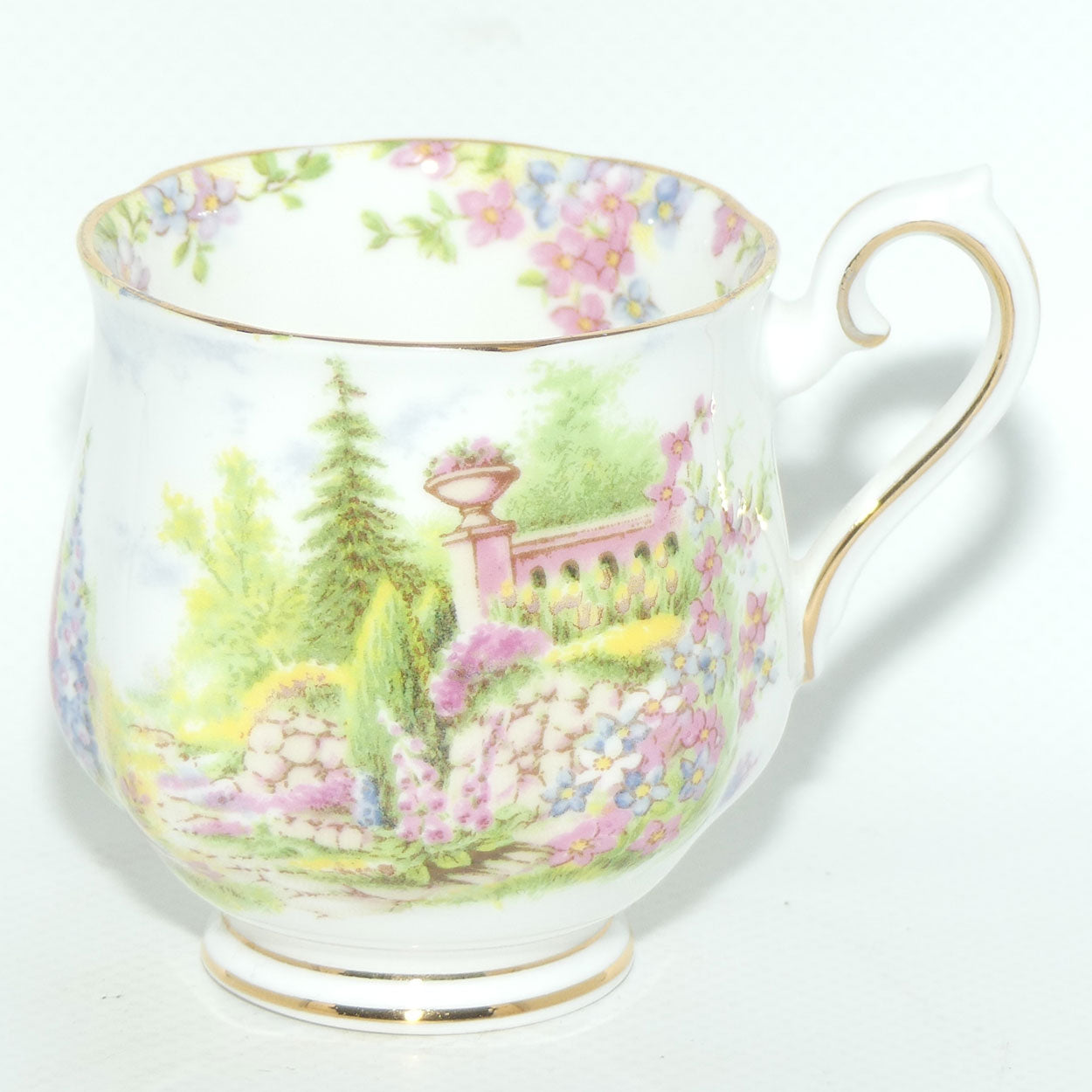 Royal Albert Bone China Kentish Rockery pattern duo | coffee size | older Hampton shape