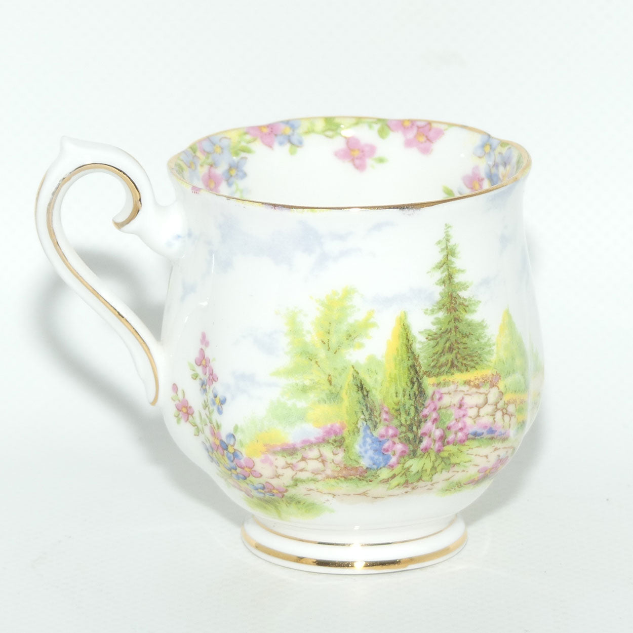 Royal Albert Bone China Kentish Rockery pattern duo | coffee size | older Hampton shape