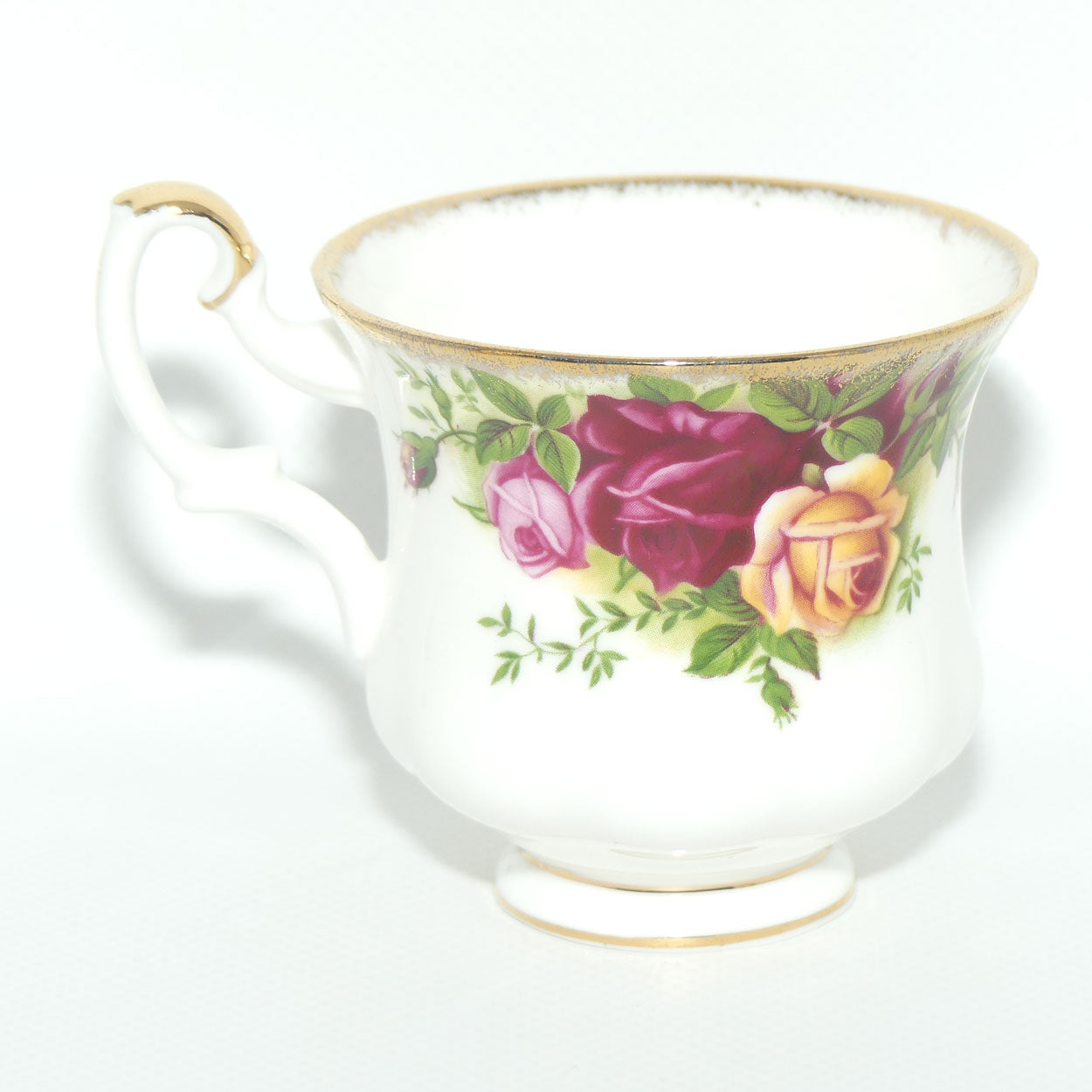 Royal Albert Bone China England Old Country Roses coffee duo | © 1962 Royal Albert Ltd backstamp