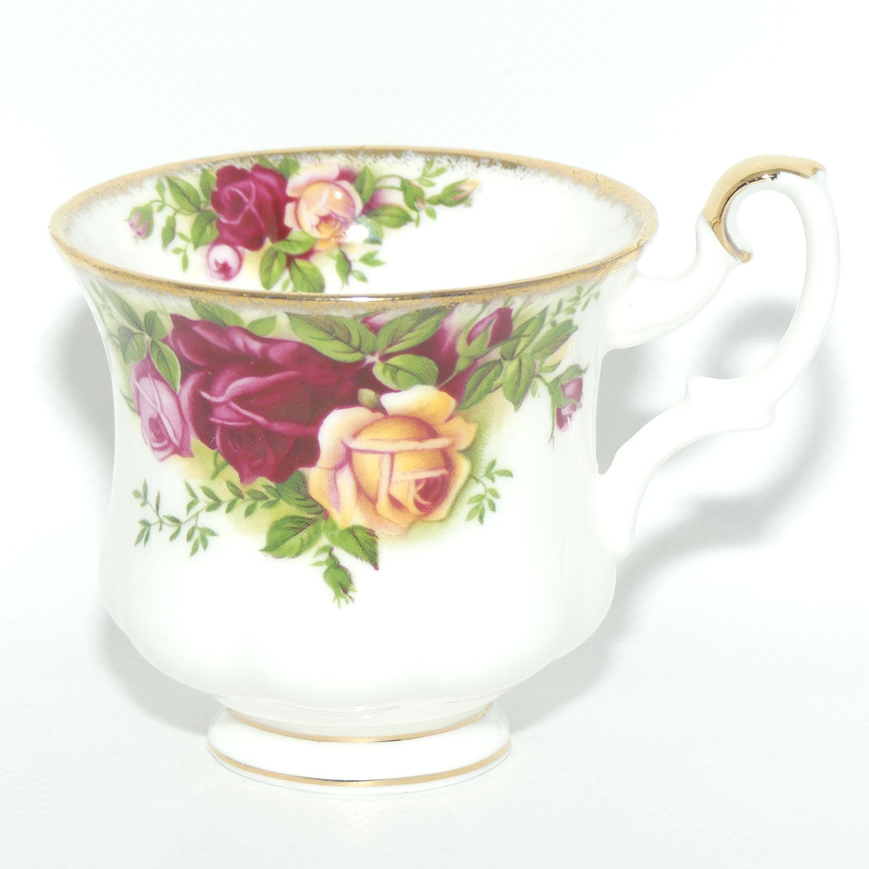 Royal Albert Bone China England Old Country Roses coffee duo | © 1962 Royal Albert Ltd backstamp