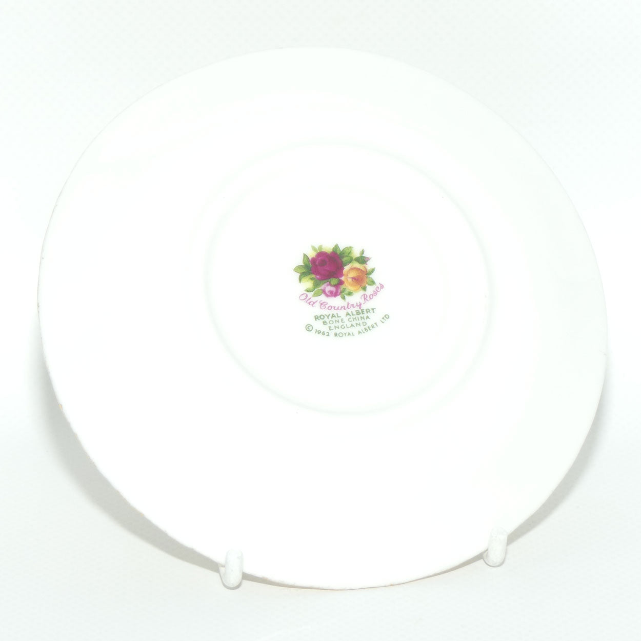 Royal Albert Bone China England Old Country Roses coffee duo | © 1962 Royal Albert Ltd backstamp