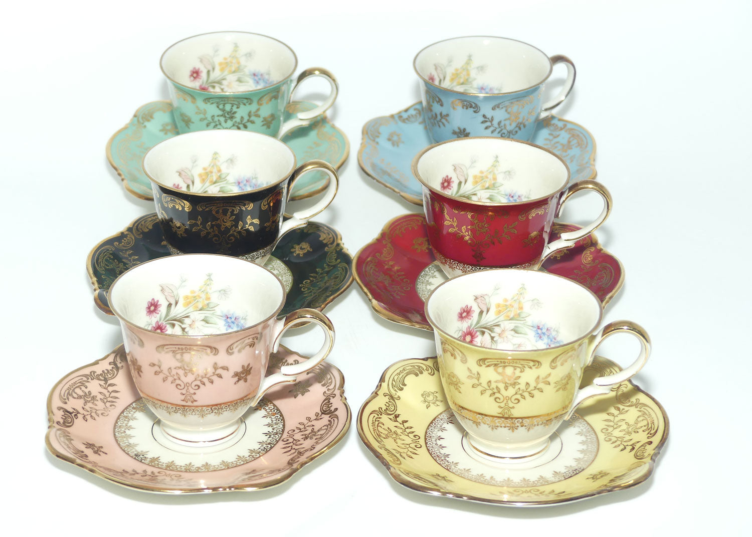 Zeh Scherzer Bavaria Harlequin demi tasse coffee set | 6 duos
