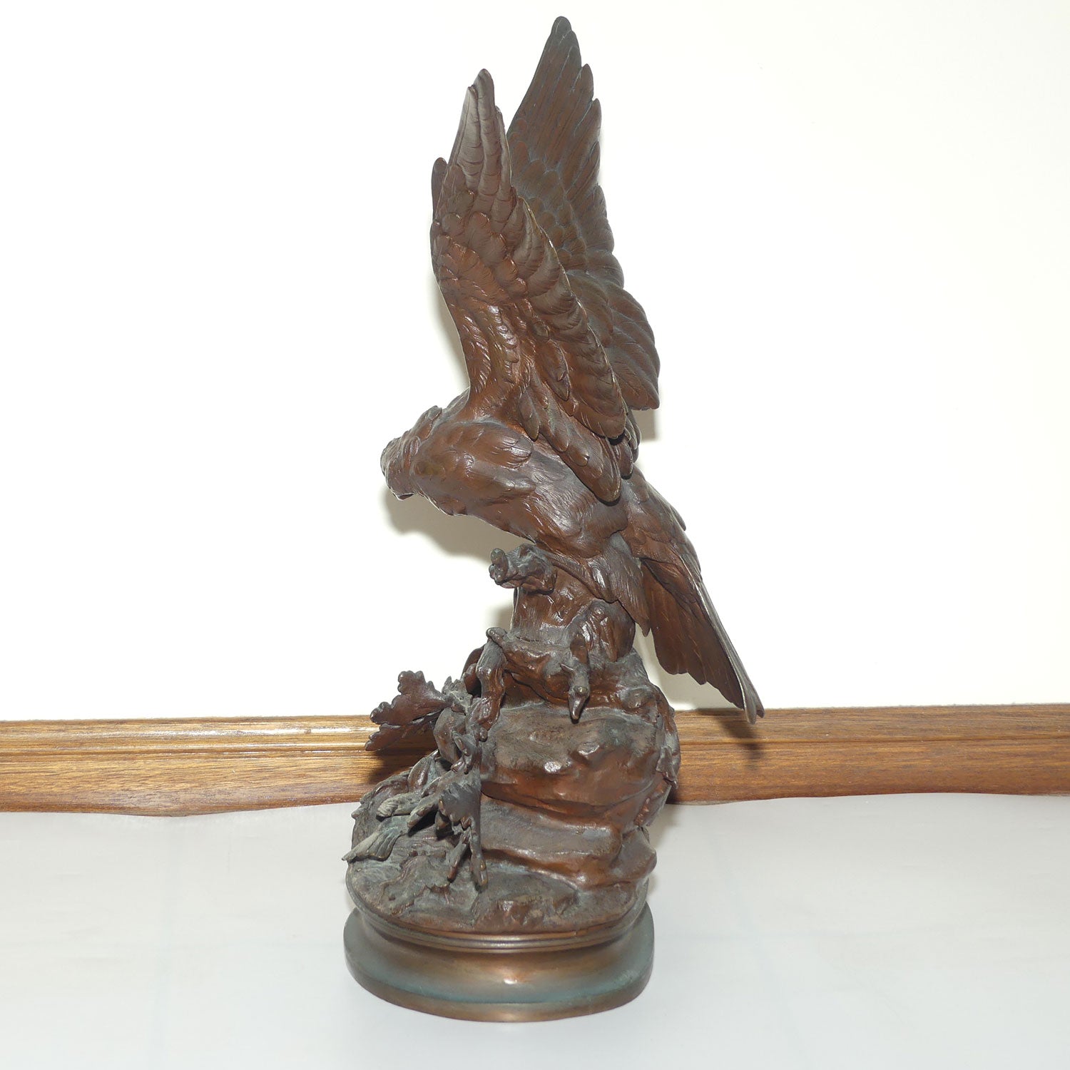 Bronze of an Eagle with Wings Outstretched and Egrets by Alphonse-Alexandre Arson