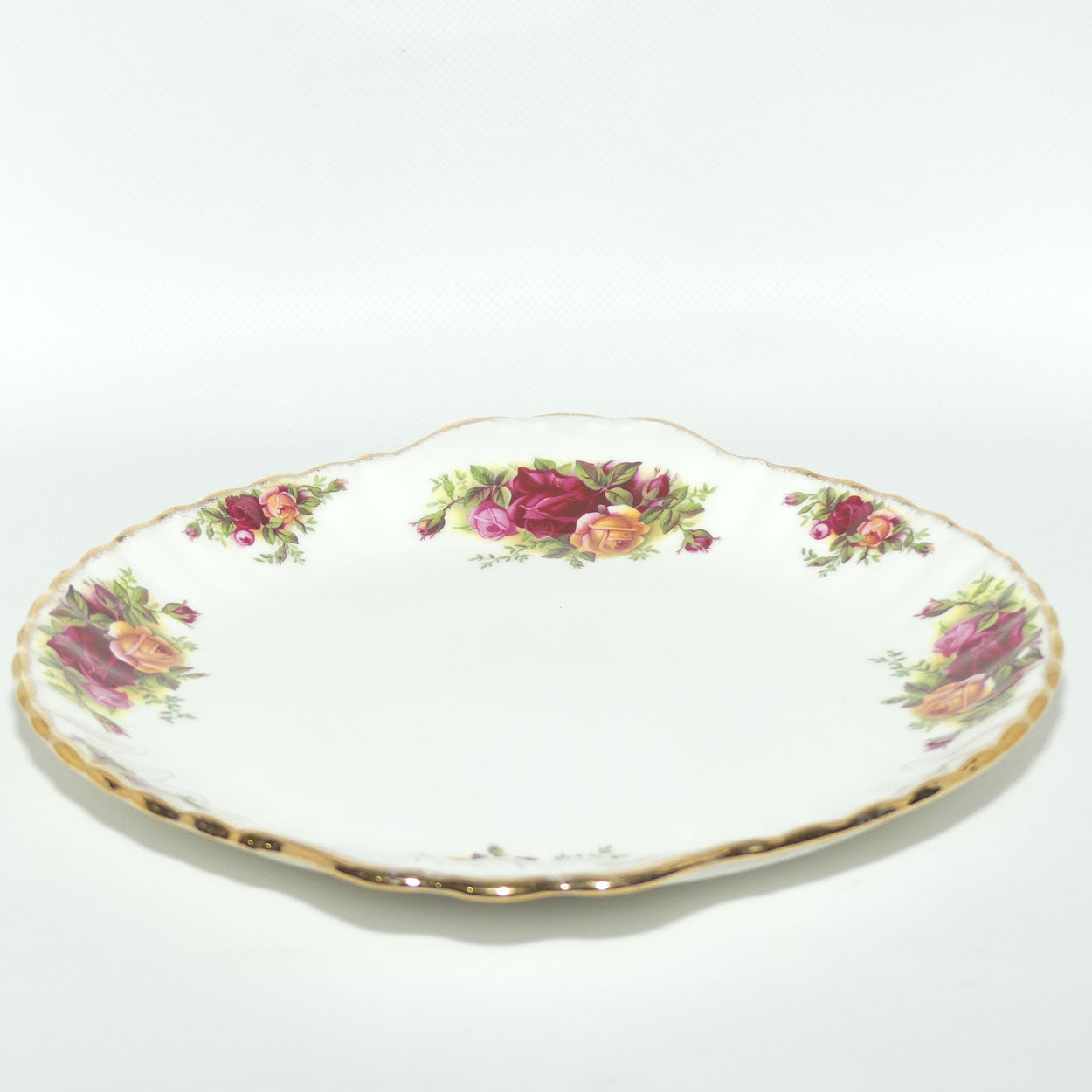 Royal Albert Bone China England Old Country Roses handled cake plate | early stamp | #3