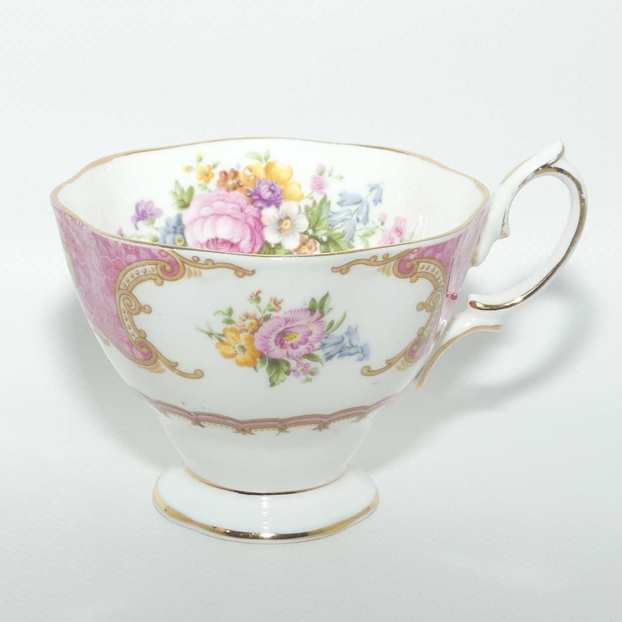 Royal Albert Bone China Lady Carlyle trio | Pink | Malvern | early Regd basestamp