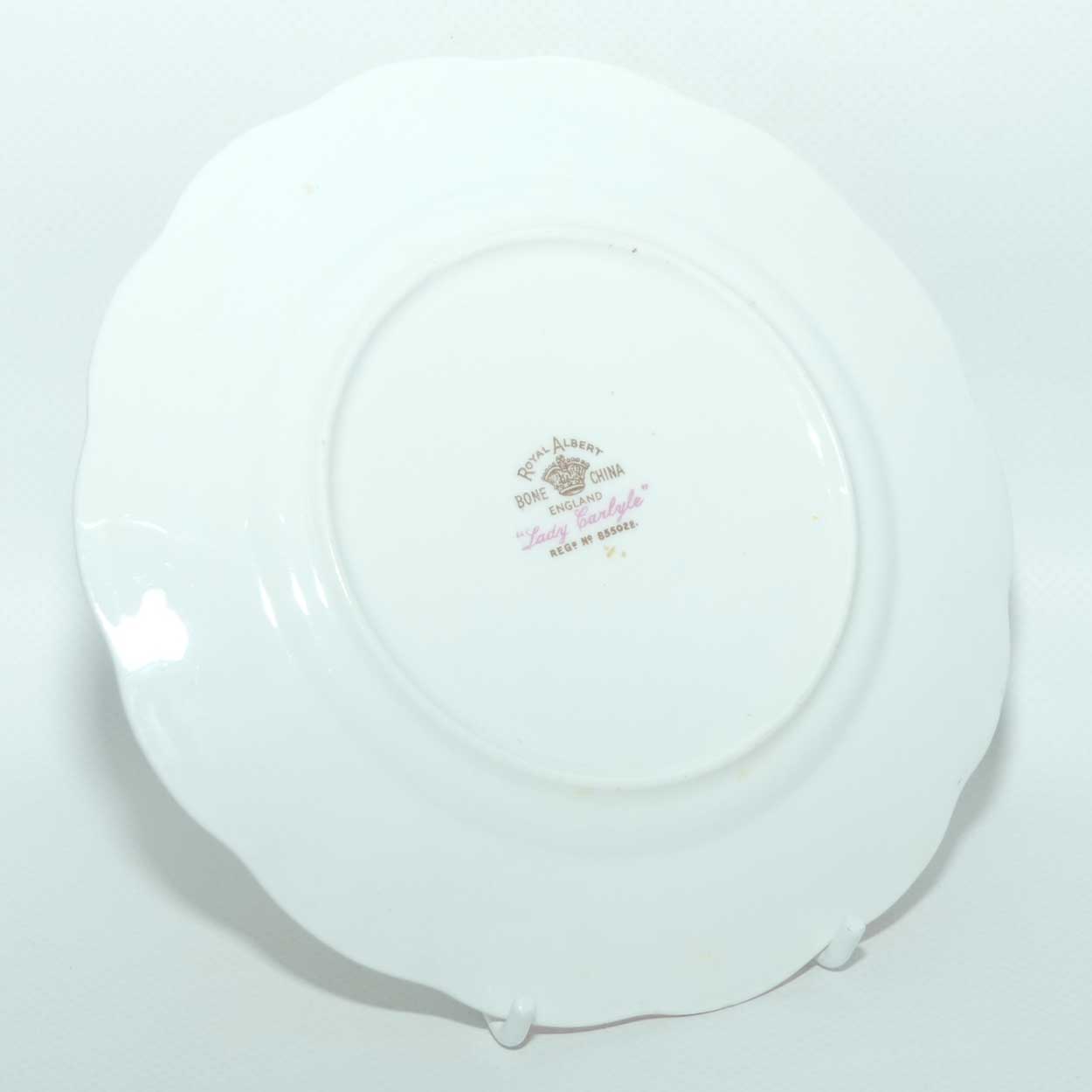 Royal Albert Bone China Lady Carlyle trio | Pink | Malvern | early Regd basestamp