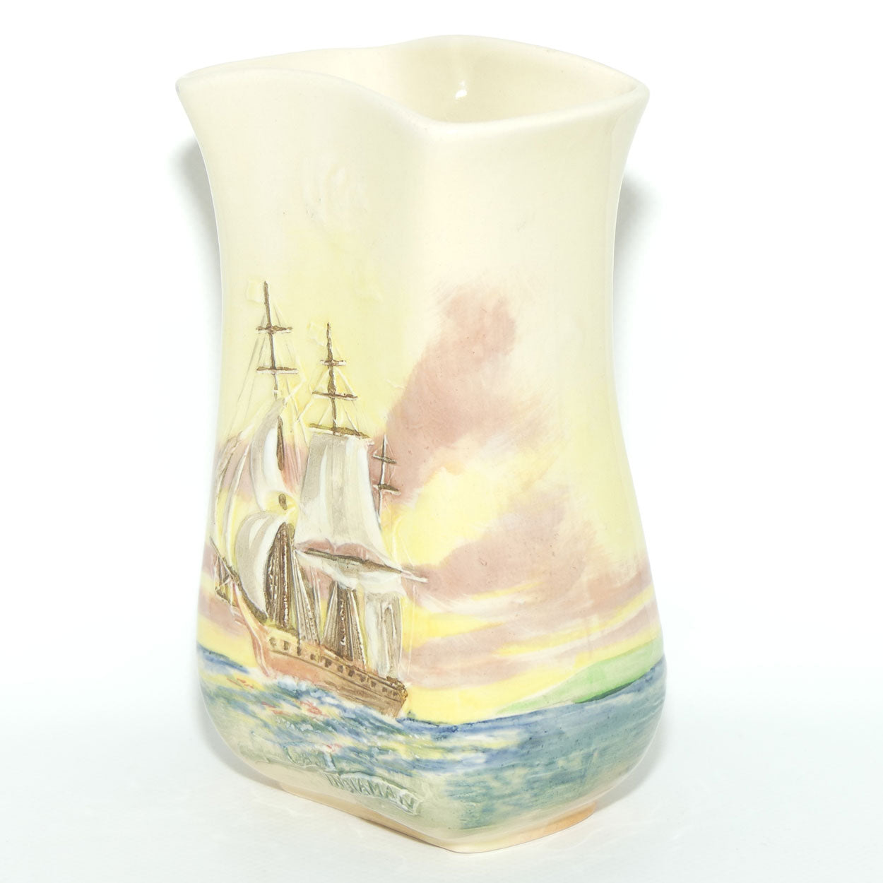Royal Doulton Famous Ships East Indiaman tall flaired vase D5957