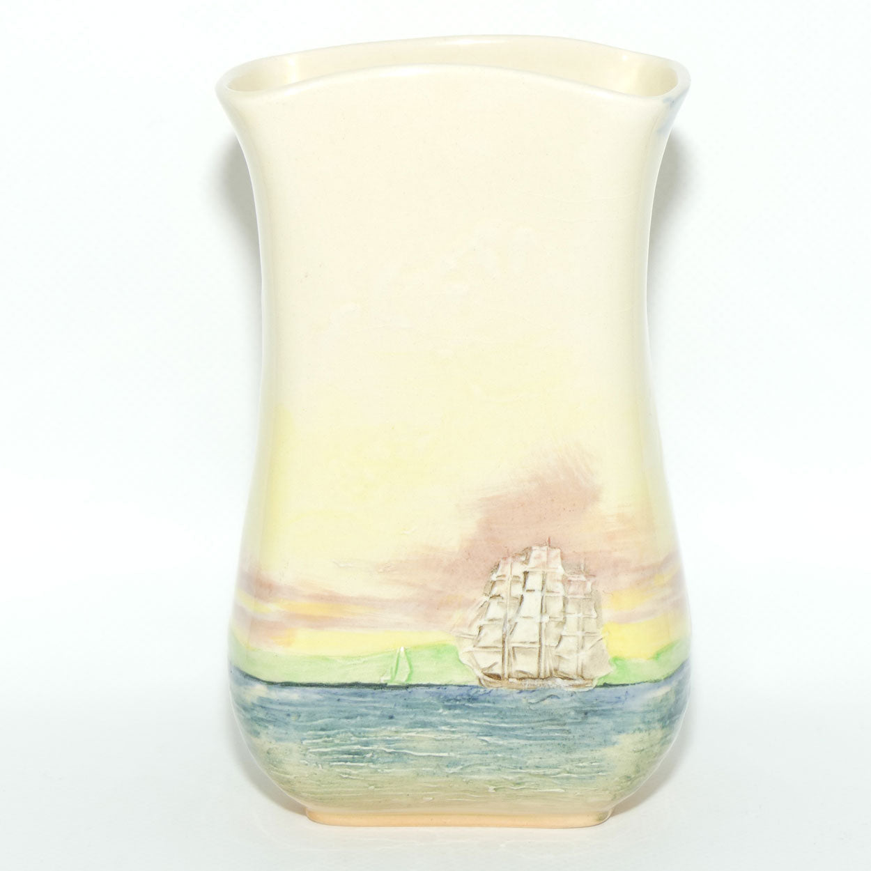 Royal Doulton Famous Ships East Indiaman tall flaired vase D5957