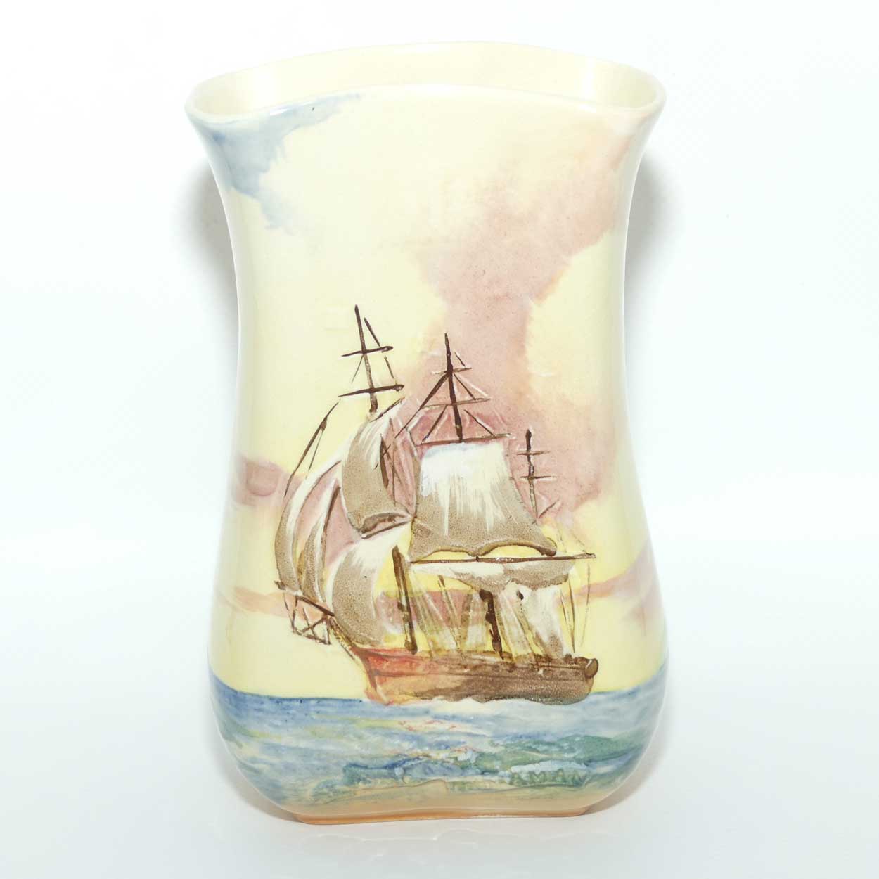 Royal Doulton Famous Ships series | East Indiaman tall flaired vase D5957 | #2